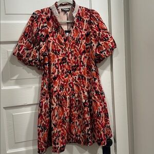 THML Pink and Red Floral Dress
